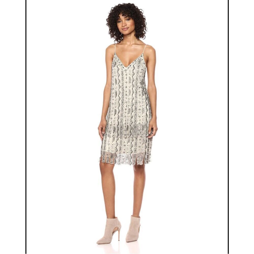 Haute Hippie wild rose cocktail Embellishment tulle mesh dress 4
